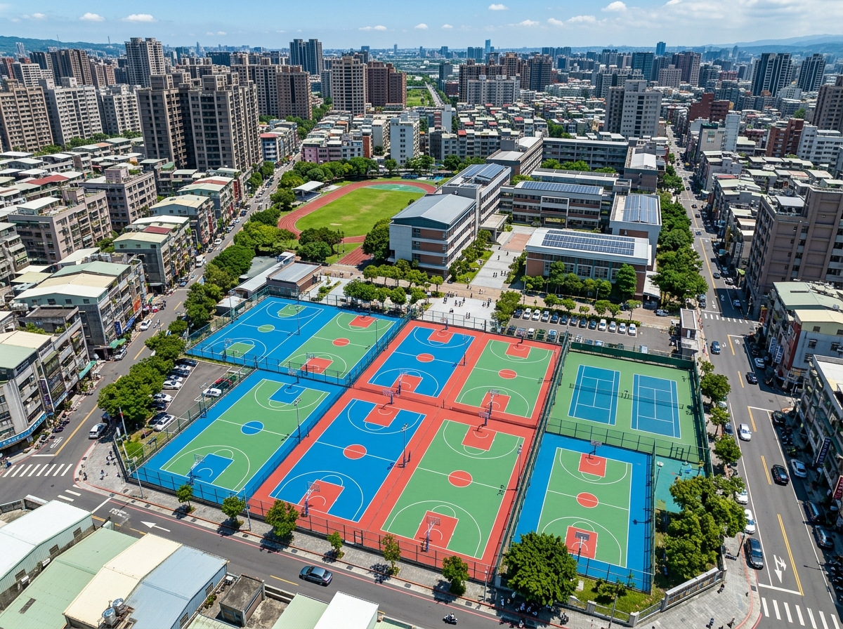 黑河市学校塑胶跑道硅PU篮球场 - 价格